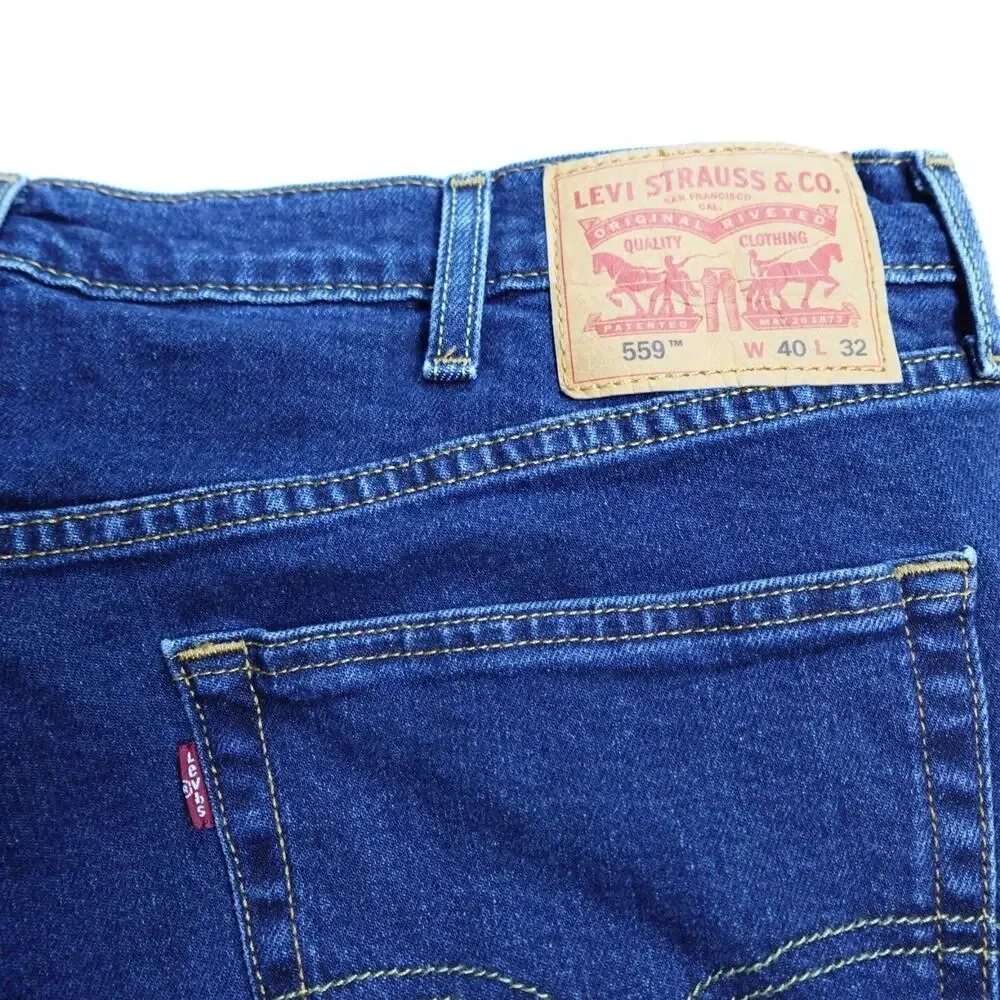 Levi's 559 Jeans Mens 40x32 Dark Wash Relaxed Straight Leg